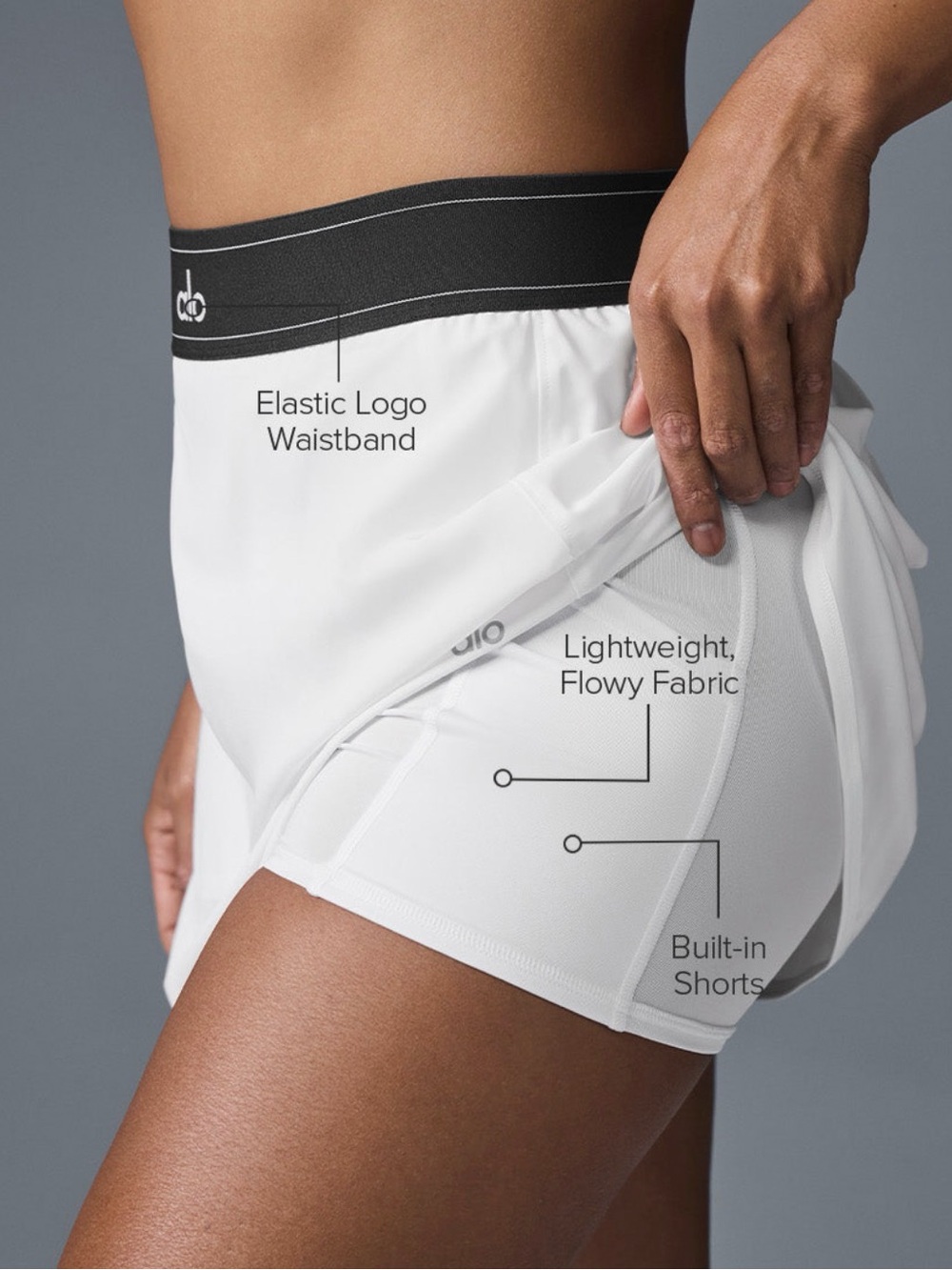 Alo Yoga Match Point Tennis Skirt - White - Picture 2 of 10